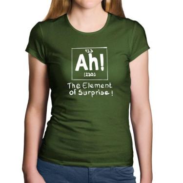 Imagem de Baby Look Algodão AH The element of surprise - Foca na Moda, Musgo, GG