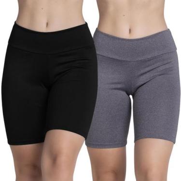 Imagem de Kit 5 Bermudinhas Fitness Vekyo Modas Feminina Suplex Liso Ciclismo Ro