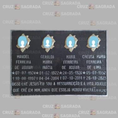 Imagem de Placa em Alumínio Túmulo Jazigo Lápide Cemitério com Foto para 4 Pesso