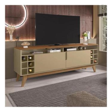 Imagem de Rack para tv até 60 polegadas wine 1,60 champagne/cedro - Village Móve