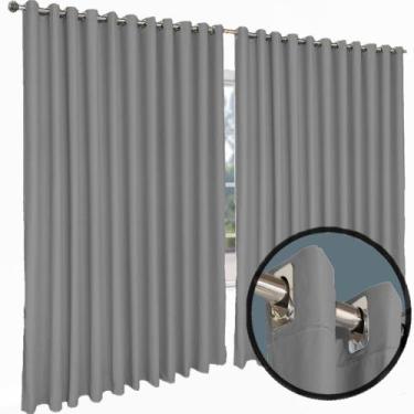 Imagem de cortina para apartamento janela 2,80 x 1,50 Turin cinza - Bravin Corti