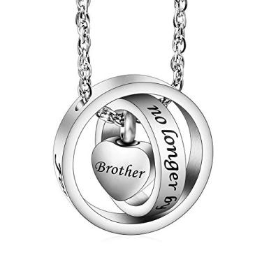 Imagem de XIUDA Colar de urna para Ashes No Longer by My Side, Forever in My Heart Colar de cinzas cremadas com medalhão esculpido, Borracha Aço inoxidável