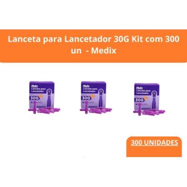 Imagem de Lanceta para Lancetador 30G KIT c/ 300 Unidades - Medix