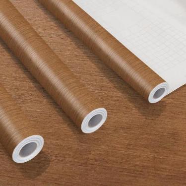 Imagem de Kit 3 Papel Parede Adesivo Modelo 3 Madeira Massaranduba 15M - Open St