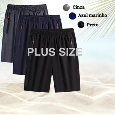Imagem de Kit 3 Bermudas Plus Size Dry Fit Seda Gelada  Premium - SPORTS, Multic