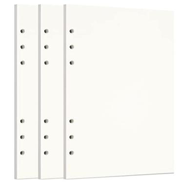 Imagem de Zelten Pacote com 3 refis de papel perfurado com folhas soltas em branco A5, 135 folhas/270 páginas, para fichário de 6 furos, organizador pessoal, diário, agenda recarregável