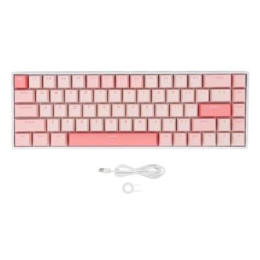 Imagem de Teclado Mecânico Com Fio de 60%, Teclado Mecânico Com Interruptor Azul de 68 Teclas Anti-fantasmas Teclado para Jogos Retroiluminado RGB Hot Swappable para Computadores Laptops