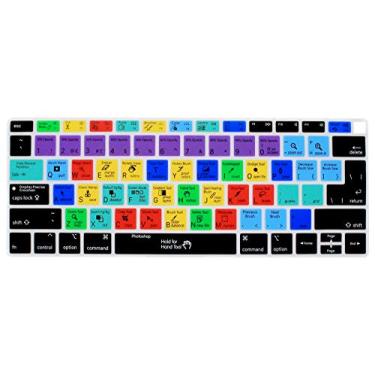 Imagem de HRH Capa de silicone para teclado Shortcut Hotkey para MacBook Air 13 polegadas versão 2018 A1932 com tela Retina e Touch ID UE/EUA, Photoshop PS