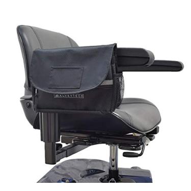 Imagem de Alveytech Bolsa de selim para scooter de mobilidade (preto) - Organizador lateral para andadores, andadores e cadeiras de transporte - Bolsas laterais para cadeira de rodas para o apoio de braço -