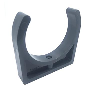 Imagem de Grampos de PVC para tubos de 90 mm/3,54 polegadas OD U-Hook Bandejas de TV Tubulação Suporte Suporte Pex Tubulação Cinza Escuro 2 peças