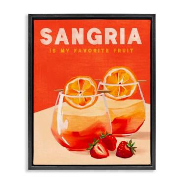 Imagem de Stupell Industries Sangria Favorite Fruit Framed Floater Canvas Wall Art Design by The Whiskey Ginger, moldura flutuante preta, 63 x 78 cm