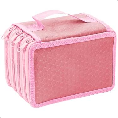 Imagem de Genérico Estojo Escolar Box Grande Organizador Compartimento Divisorias Porta Caneta Lapis (Rosa)