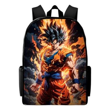 Imagem de Mochila Escolar Goku Infantil Estampada de Costas Confortável Resisten