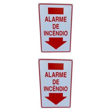 Imagem de KIT 2 Placa DE Sinalização ALARME DE INCENDIO 20 X 30 CM - ASELETRO