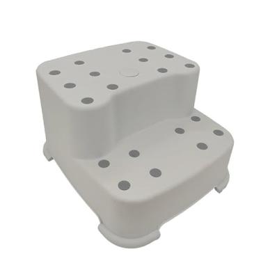 Imagem de Zippy Toys, Degrau Infantil Duplo Antiderrapante Estrutura Plástico e Ferro Uso em Banheiro e Cozinha, Branco
