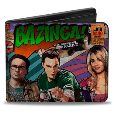 Imagem de Buckle-Down Carteira Dobrável The Big Bang Theory - Couro Vegano Premium, Unissexo, Estampado, Desenho Animado, Retrô