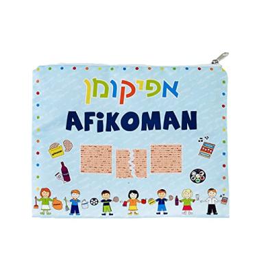 Imagem de Rite Lite Bolsa infantil Afikoman – Bolsa de Páscoa Judaica Matzah Afikoman, Páscoa infantil Afikoman, presentes de Páscoa, presentes de Páscoa para crianças para Seder Pessach, Azul, Large