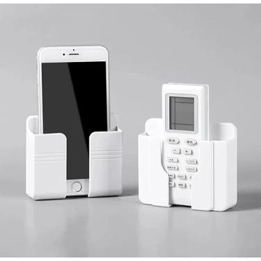 Imagem de Suporte Celular Controle Remoto Adesivo De Parede Perto da Cama Escritório Multiuso