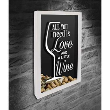 Imagem de Quadro Porta Rolhas All you need is Love 6 - Quadro Novo, 37x52, Branc