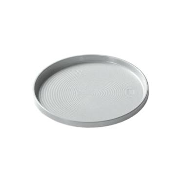 Imagem de Prato de mesa redondo de restaurante, prato lateral de imitação de porcelana bovina-160091-10 padrão espiral cinza fantasma
