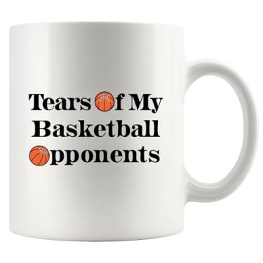 Imagem de Tears Of My Basketball Opponents Basketball Gifts For Coach Basketball Players Teammates Athletes Canecas Para Irmão Namorado Pai Marido Amigo Caneca Cerâmica 325 ml Branca