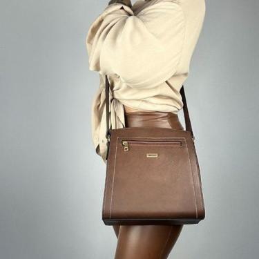 Imagem de Bolsa recuo em couro legítimo b.1080, Tabaco