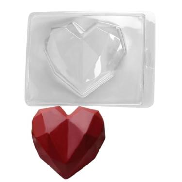 Imagem de Forma 3 Partes para Chocolate Coração Grande Diamantado Molde Elegante Presente Caseiro Dia dos Namorados Casal Dia das mães Páscoa
