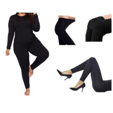 Imagem de Meia Calça Legging (PLUS SIZE) FLANELADA  Inverno Frio Quentinha 38a46