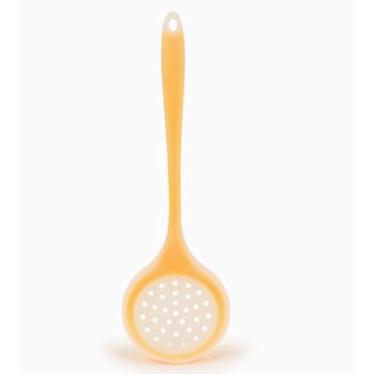 Imagem de Coador de concha de cozinha, colher grande com fenda, escumadeiras antiaderentes para escorrer e fritar (amarelo)