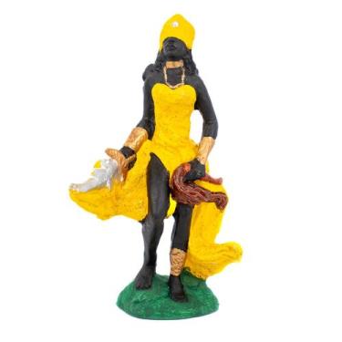 Imagem de Escultura Orixá Iansã Amarela 15 cm em Resina - Lua Mística - 100% Ori