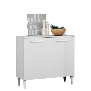 Imagem de Balcão Para Cozinha Pequeno 2 Portas Estelle Branco