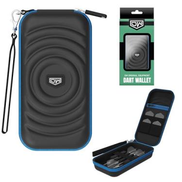 Imagem de DW Carteira de dardos original, estojo de armazenamento de dardos, comporta 6 dardos | Material de qualidade EVA, estojos de dardos protetores, acessórios profissionais de dardos | Preto/Azul