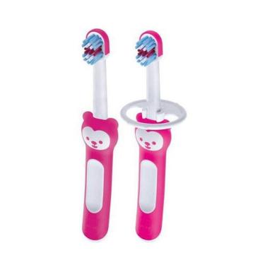 Imagem de Kit 2Uni. Escova Dental Baby`S Brush  6+M  - Rosa - Mam