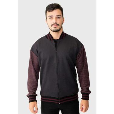 Imagem de Jaqueta College Masculina Malhão 7003 - Konciny confecções, Preto, G