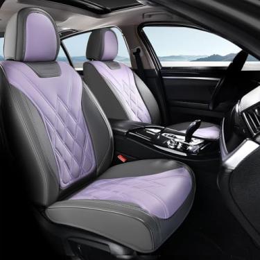 Imagem de Coverado Capas de assento de carro, capas frontais para carros, capa de assento de carro, capa de assento automotiva, impermeável, almofada de assento de carro de couro, protetores de assento internos