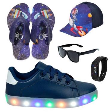 Imagem de Tênis Infantil Masculino De Led Casual Confortável Estiloso Básico Cad