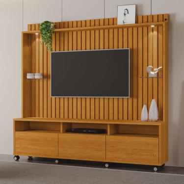 Imagem de Estante Home para TVs de até 60 Polegadas com 3 Gavetas Absoluto Ripado