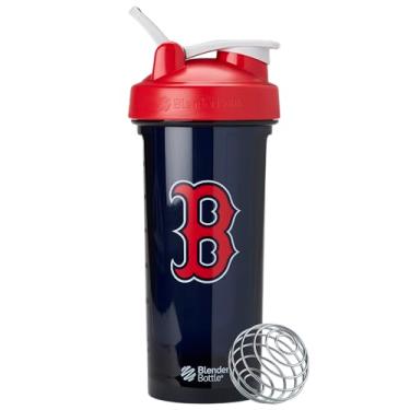 Imagem de BlenderBottle Garrafa coqueteleira Pro Series perfeita para shakes de proteína e pré-treino, 800 ml, vermelho/azul (Boston Red Sox)
