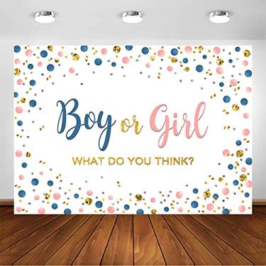 Imagem de Avezano Confete azul marinho ouro rosa fundo revelador de gênero ouro rosa marinho pontos rosa menino ou menina bebê revelar festa fotografia fundo marinho ou blush confete gênero festa decoração