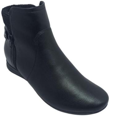 Imagem de Bota Comfortflex Feminina com Detalhe em Tricô - Ramarim, Preto, Femin