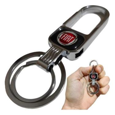 Imagem de Chaveiro Fiat Metal Mosquetão 2 Argolas Chave Carro Moto Luxo - RS