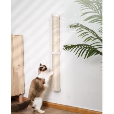 Imagem de Wall Cat Scratching Post Aechonow de 34 polegadas para gatos doméstico