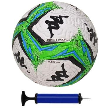Imagem de Bola de futebol society kappa player + bomba de ar, Verde