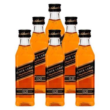 Imagem de Miniatura Whisky Johnnie Walker Black Label 50ml 6 Unidades