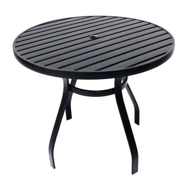 Imagem de Mesa 90cm Sevilla Ripada Alumínio área Externa Interna Jardim Preto