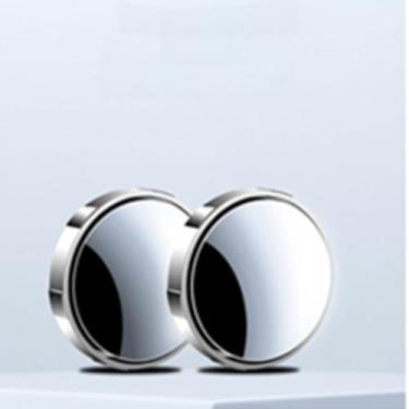 Imagem de Carro pequeno redondo, retrovisor, auxiliar, ponto cego reflexivo de alta definição, espelho de ponto cego de 360 graus, ventosa tipo 2 (prata)