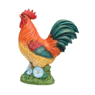 Imagem de WeiLaiKeQi Garda de estátua de galinha Galos decorativos de arte para escultura de animais ao ar livre para pátio