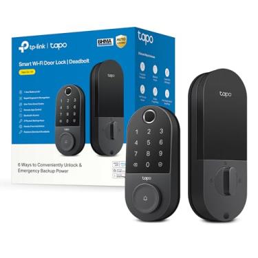 Imagem de TP-Link Tapo DL110 Fechadura de porta inteligente | Entrada sem chave, reconhecimento de impressões digitais, teclado sensível ao toque e monitoramento no aplicativo com acesso programado | Bateria
