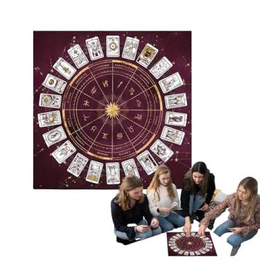 Imagem de Toalha de Mesa para Tarô - Mesa de Adivinhação Quadrada em Flanela para Horóscopo,Tapete para Jogos de Cartas, Base para Oracle, Baralhos e Iniciantes