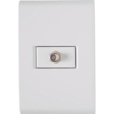 Imagem de Conjunto Liz Branco 4x2 com 1 Tomada TV/SAT Coaxial - 57170017 - TRAMO